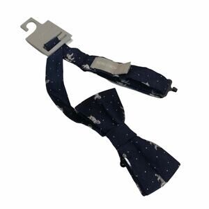 NORDSTROM Big Boy's Navy Blue Polar Bear Bow Tie NWT Silk Adjustable